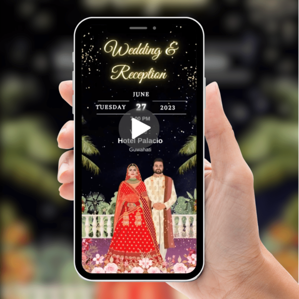 Celestial Hindu Wedding Invitation Maker 🌠 | Make your Hindu wedding invitation unforgettable with our celestial invitation maker. Start your journey under the stars!